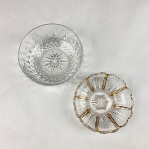 Vintage Clear Glass Decorative Bowl - Lot of 2